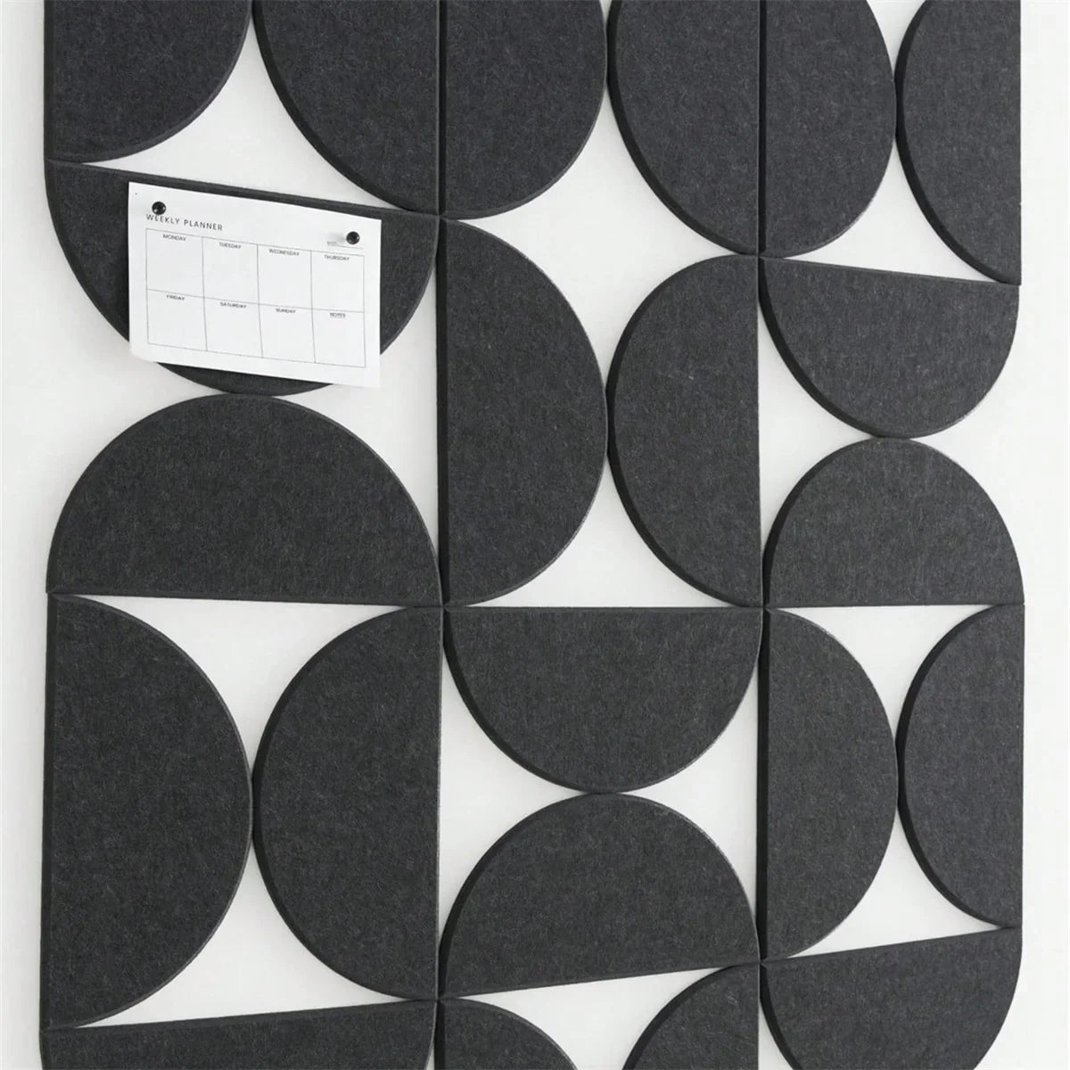 12pcs felt wall panel kit semicircular tiles dark charcoal self-adhesive by Perfecsy on Tampa Home & Garden Store