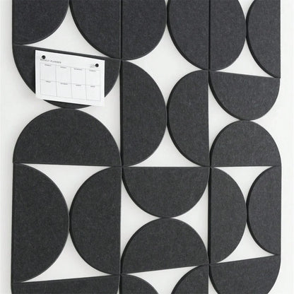 12pcs felt wall panel kit semicircular tiles dark charcoal self-adhesive by Perfecsy on Tampa Home & Garden Store