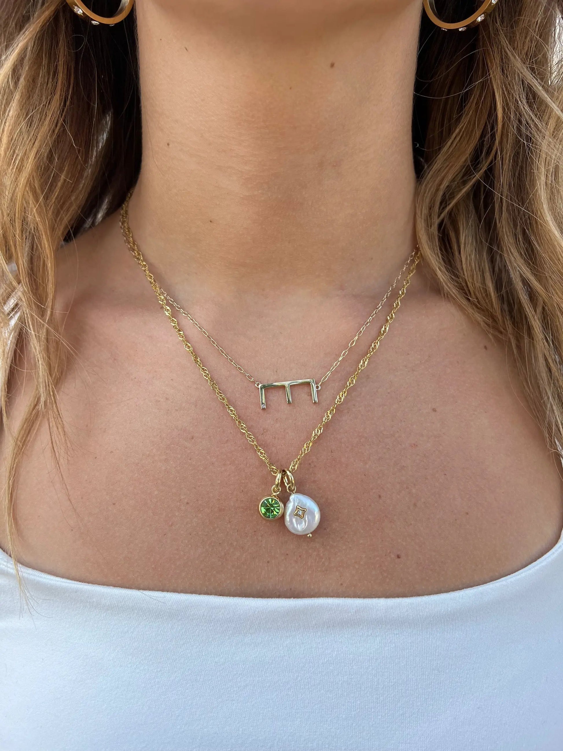 Initial E Precious Elongated Necklace by ALEX AND ANI on gold-tone layered chain with E pendant on Tampa Home & Garden Store