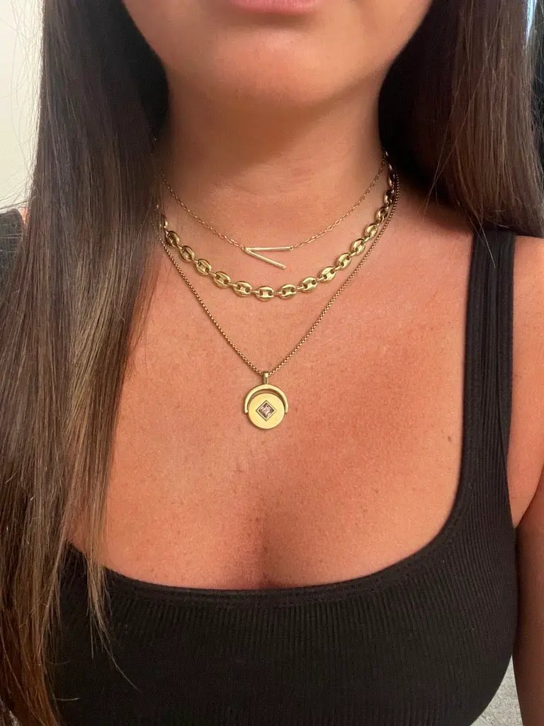 Initial V Precious Elongated Necklace, gold-tone layered with a bar V pendant by ALEX AND ANI on Tampa Home & Garden Store