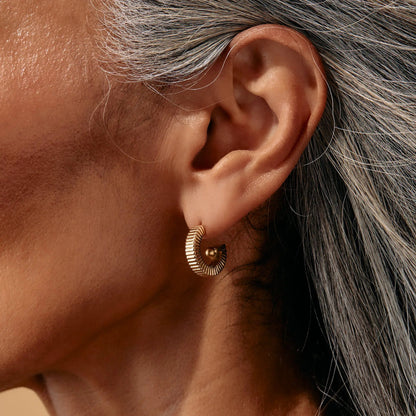 Black Onyx Textured Earrings with Charms