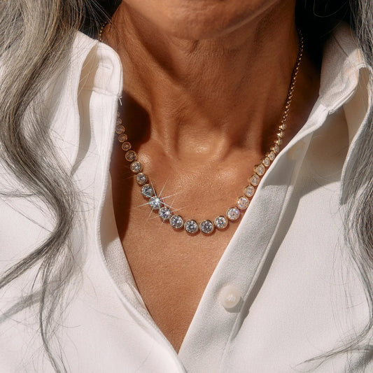 Crystal Tennis Necklace in rose gold-tone with pavé crystals by ALEX AND ANI on Tampa Home & Garden Store