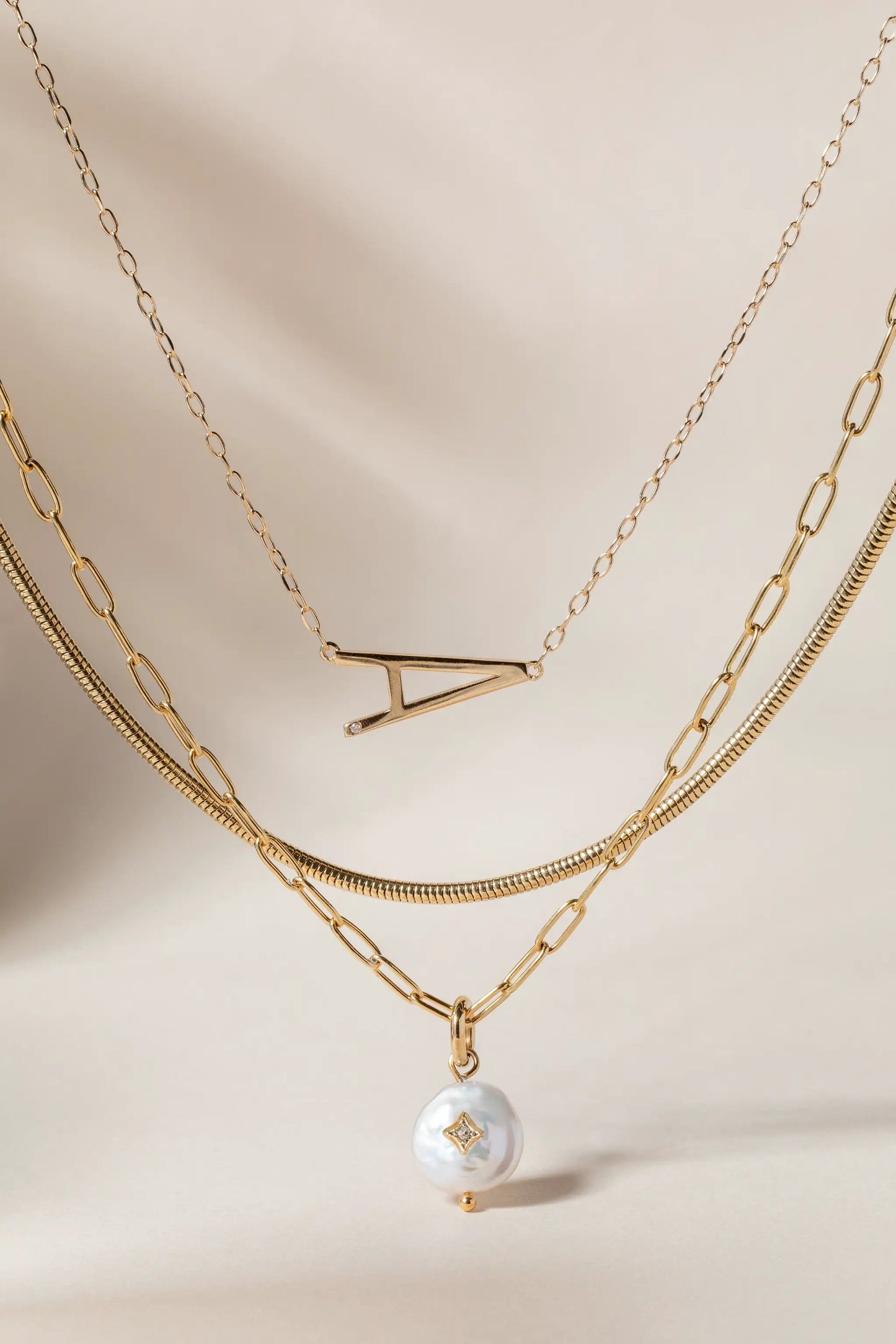 A Initial Necklace with CZ in Silver or Vermeil