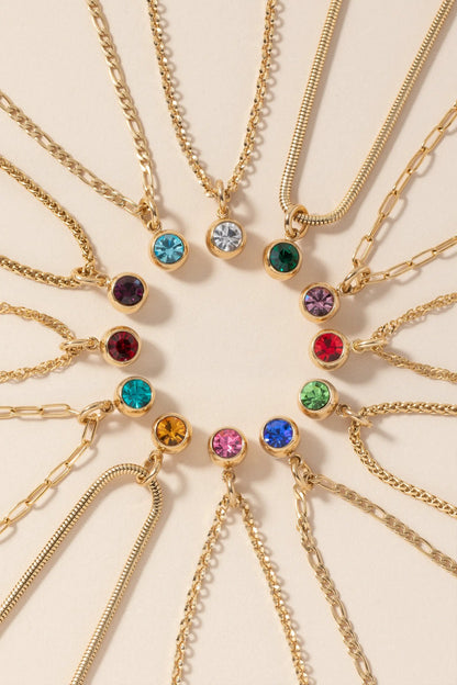 June Birthstone Interchangeable Charm Necklace