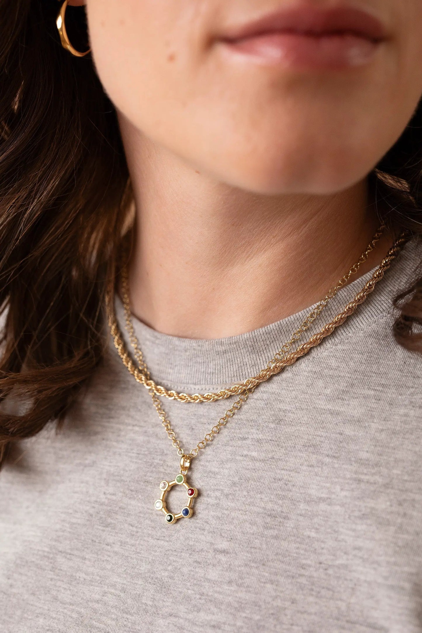 Friend Hidden Message Acrostic Necklace ALEX AND ANI, gold chain with color circle pendant on Tampa Home & Garden Store
