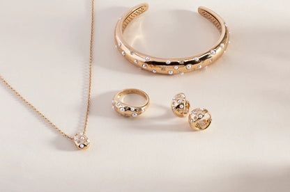 Pearl and Crystal Huggie Hoop Earrings rose gold with pearls and crystals by ALEX AND ANI on Tampa Home & Garden Store