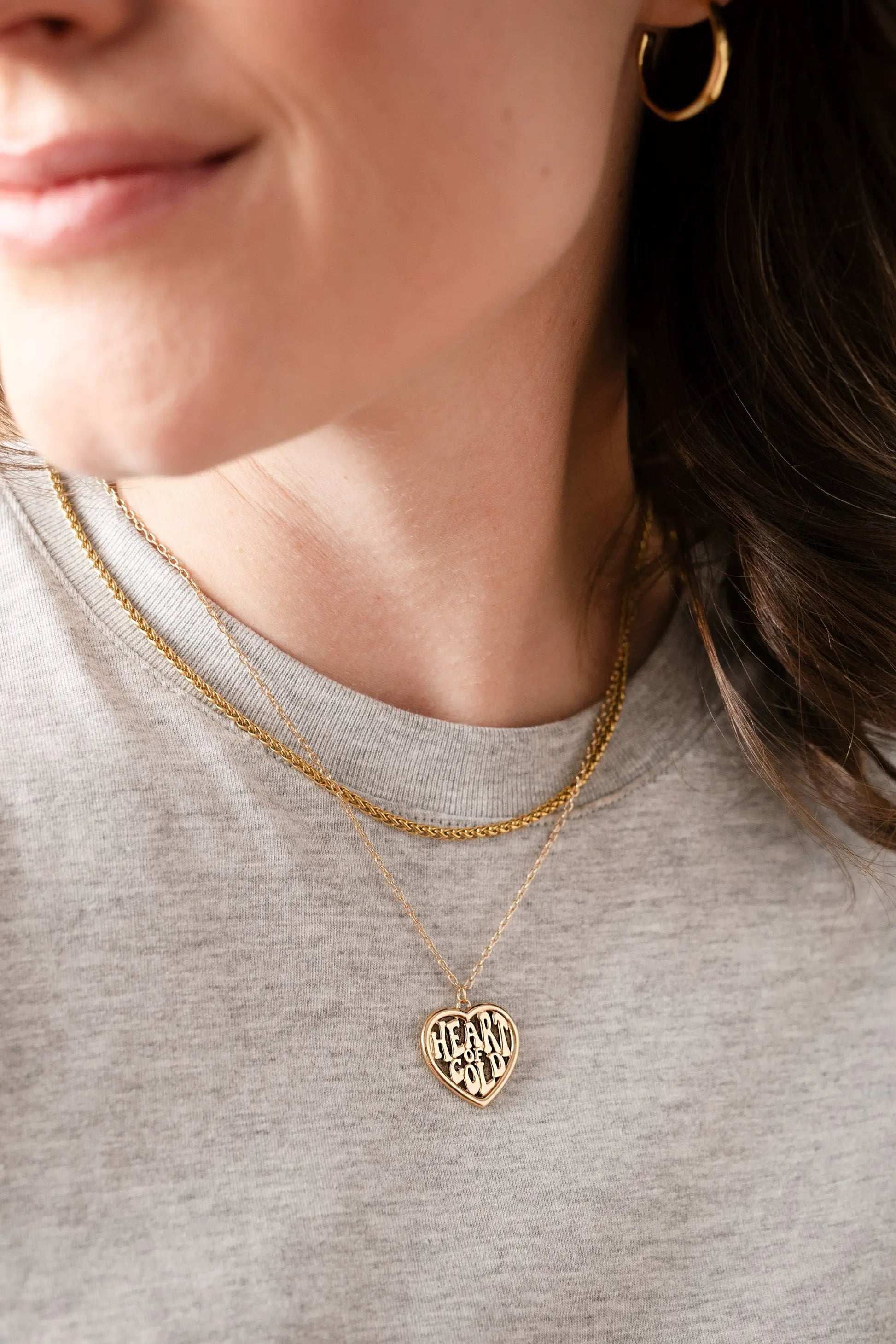 Wheat chain layering necklace duo in gold tone with Heart of Gold pendant by Alex and Ani on Tampa Home & Garden Store