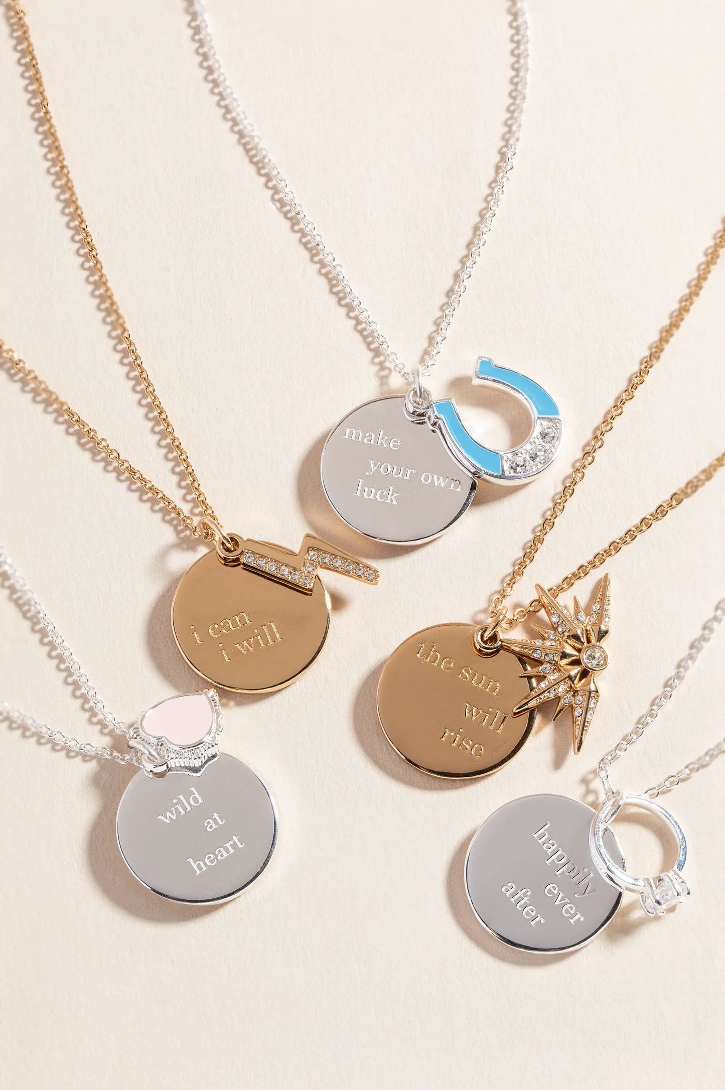 Make Your Own Luck Duo Charm Pendant Necklace