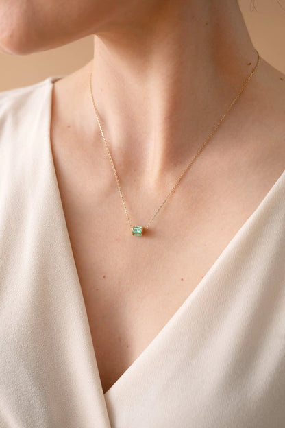 December Birthstone Pendant Necklace by ALEX AND ANI, gold-tone chain with teal gemstone on Tampa Home & Garden Store