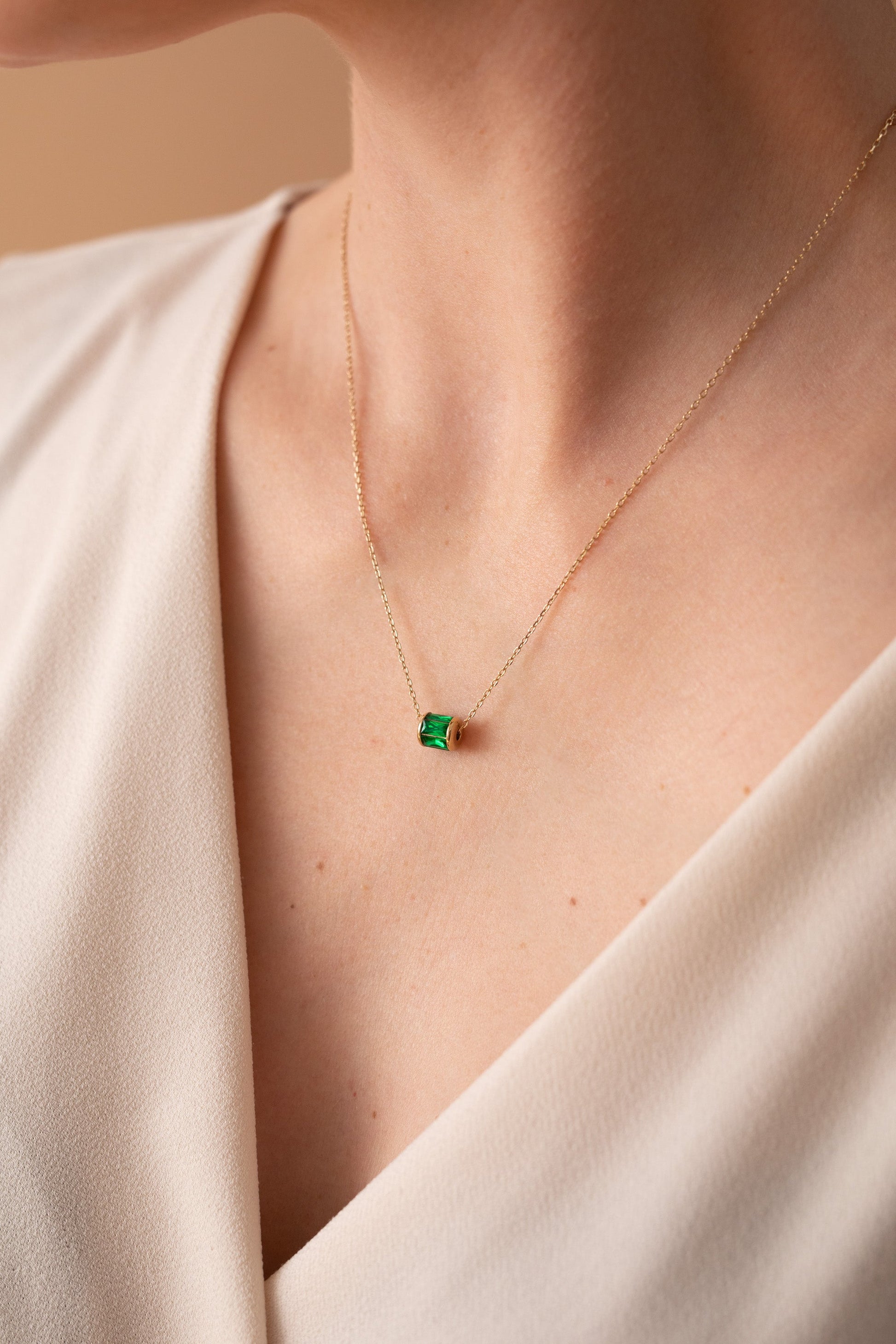 May Birthstone Precious Pendant Necklace green gemstone on gold chain by ALEX AND ANI on Tampa Home & Garden Store