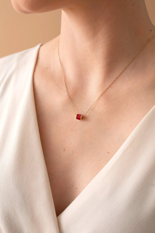 July Birthstone Precious Pendant Necklace red ruby charm on gold chain by ALEX AND ANI on Tampa Home & Garden Store