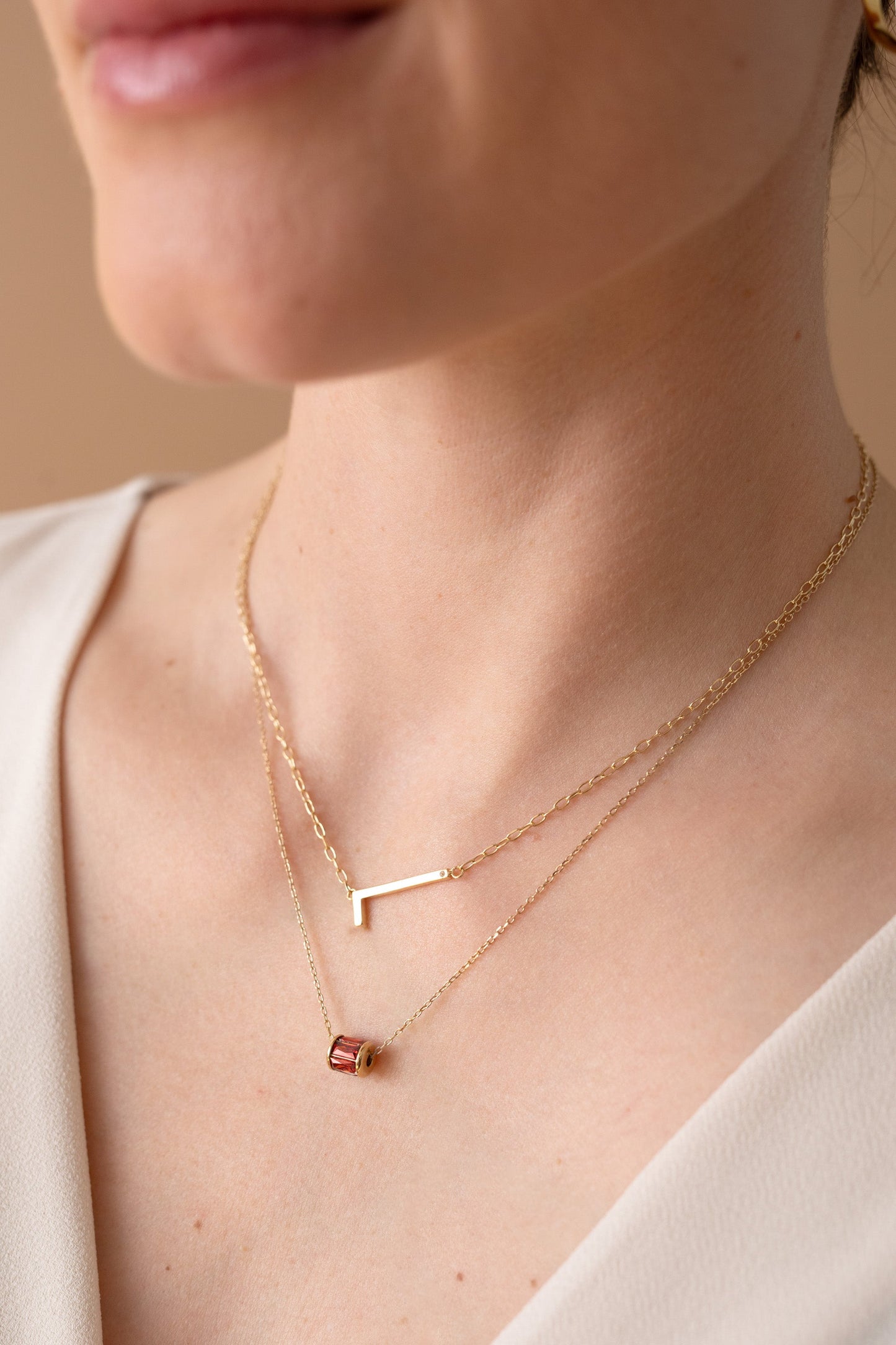 Initial L Precious Elongated Necklace, gold-tone two-layer necklace by ALEX AND ANI on Tampa Home & Garden Store