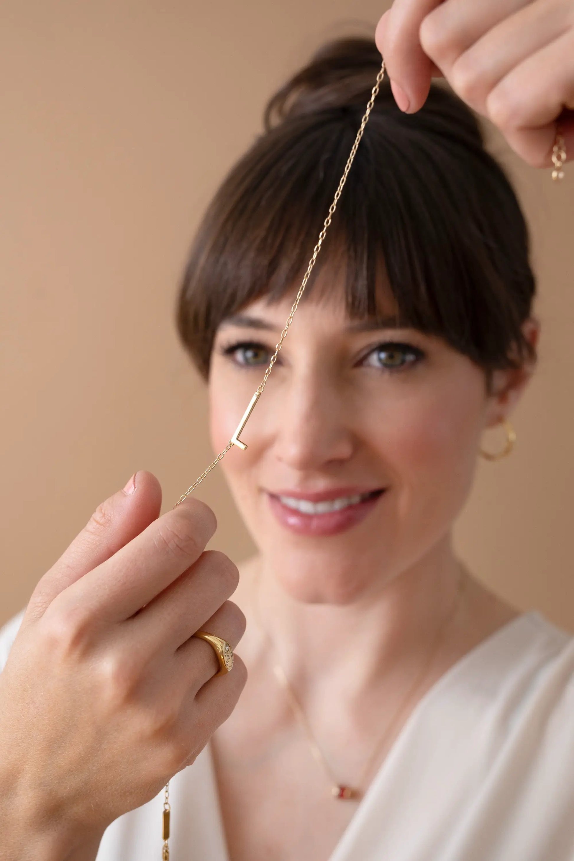 Initial L Precious Elongated Necklace delicate gold chain with L pendant Alex and Ani on Tampa Home & Garden Store