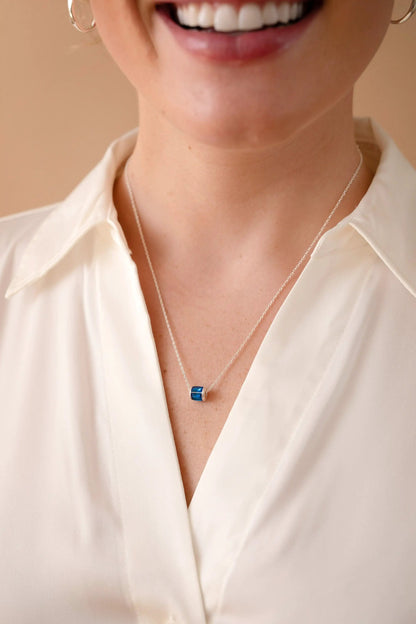 September Birthstone Pendant Necklace by Alex and Ani with blue gemstone on silver chain on Tampa Home & Garden Store