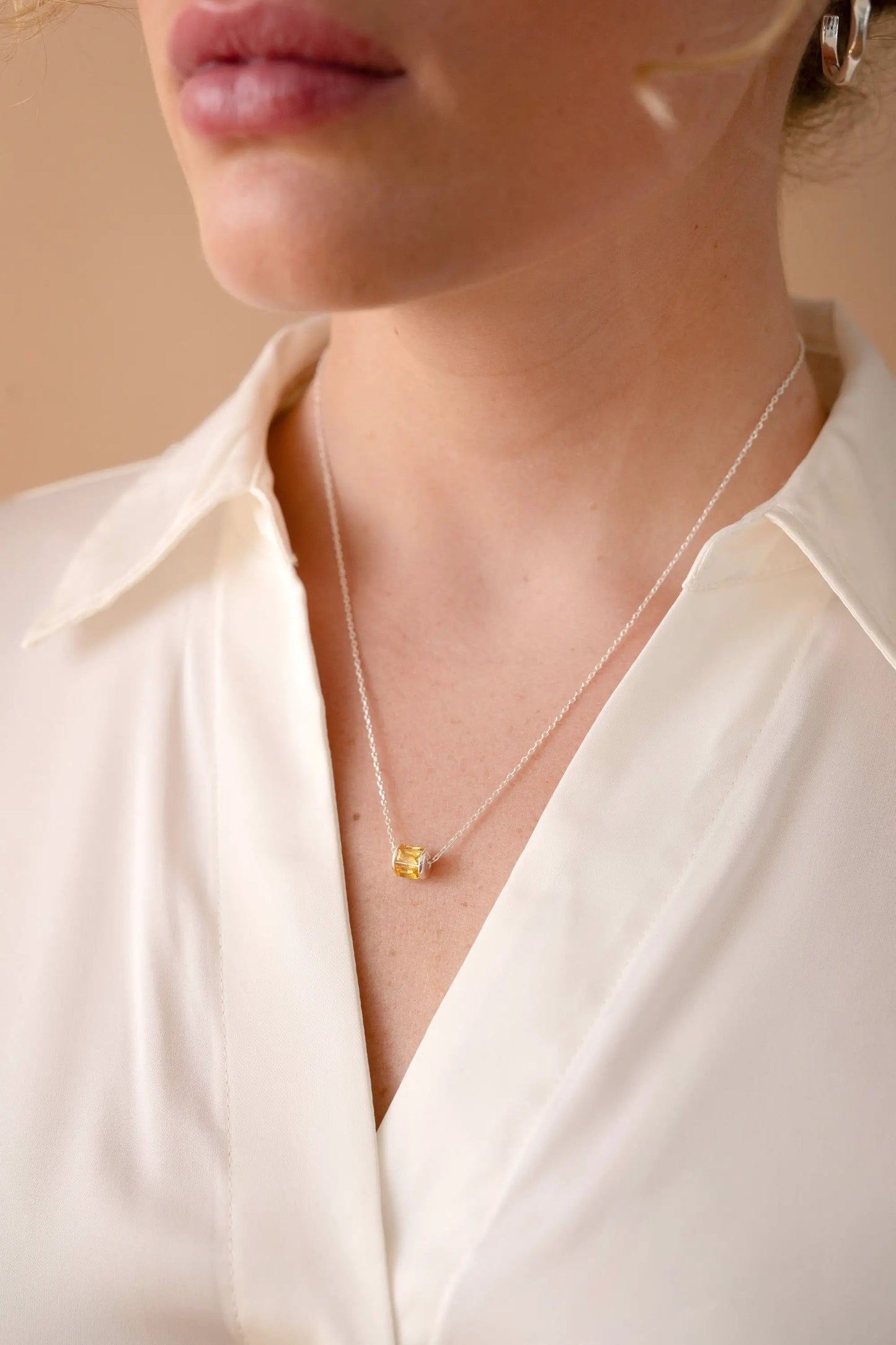 ALEX AND ANI November Birthstone Citrine Pendant Necklace with silver chain on Tampa Home & Garden Store