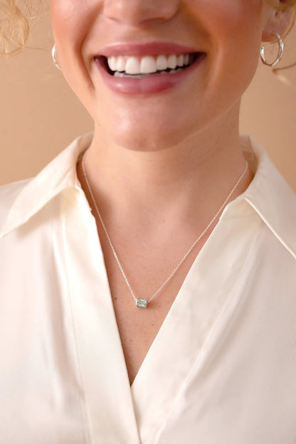 March Birthstone Pendant Necklace with aquamarine gem on silver chain by ALEX AND ANI on Tampa Home & Garden Store