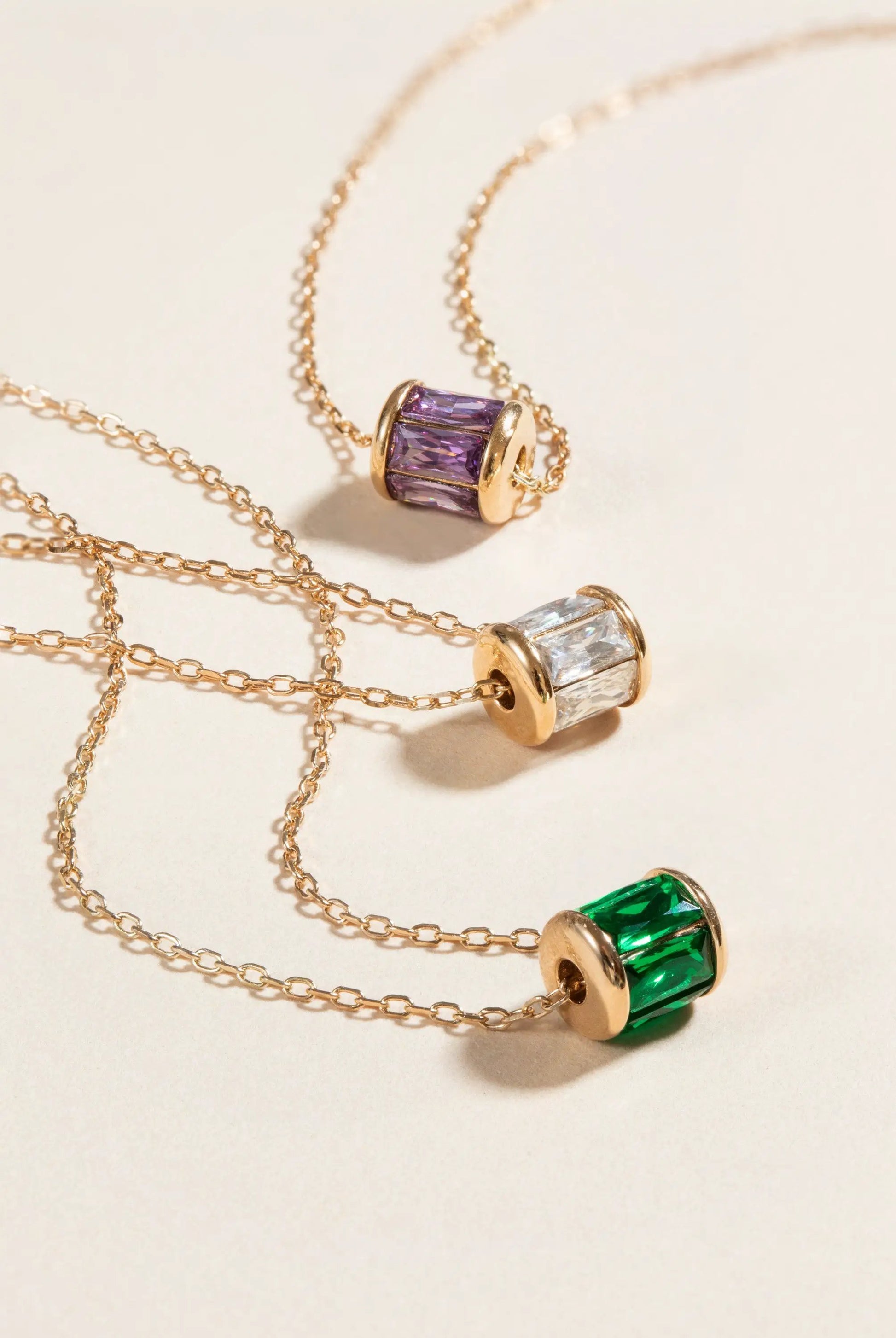 May Birthstone Pendant Necklace emerald-green gem in gold bezel on chain by ALEX AND ANI on Tampa Home & Garden Store