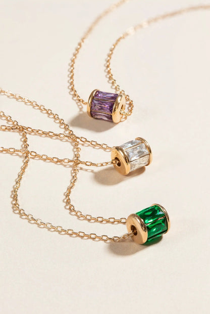 May Birthstone Pendant Necklace emerald-green gem in gold bezel on chain by ALEX AND ANI on Tampa Home & Garden Store