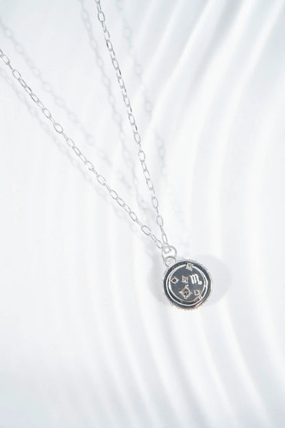 Scorpio Zodiac Pendant with Crystal Accents