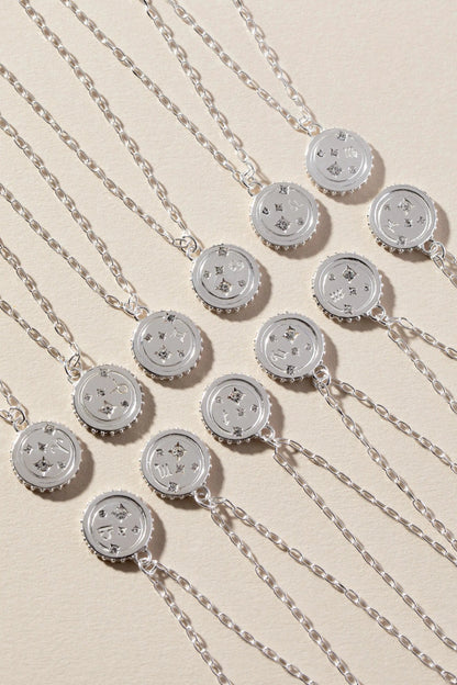 Pisces Zodiac Necklace by ALEX AND ANI featuring silver coin pendants on delicate chains on Tampa Home & Garden Store