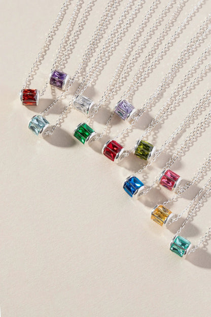 September Birthstone Pendant Necklace by ALEX AND ANI with cube-cut stones on silver chains on Tampa Home & Garden Store