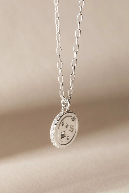 Virgo Zodiac Precious Necklace by Alex and Ani, two silver-tone chains with crystal pendant on Tampa Home & Garden Store