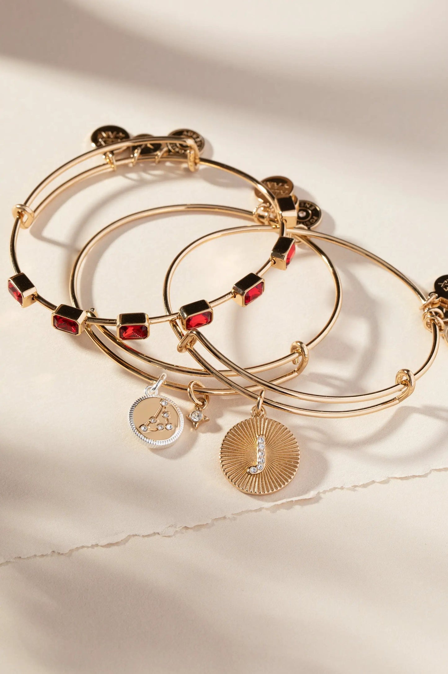 Pave Starburst Texture Initial Letter Bangle