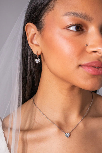Crystal heart pendant necklace by ALEX AND ANI on silver-tone chain on Tampa Home & Garden Store