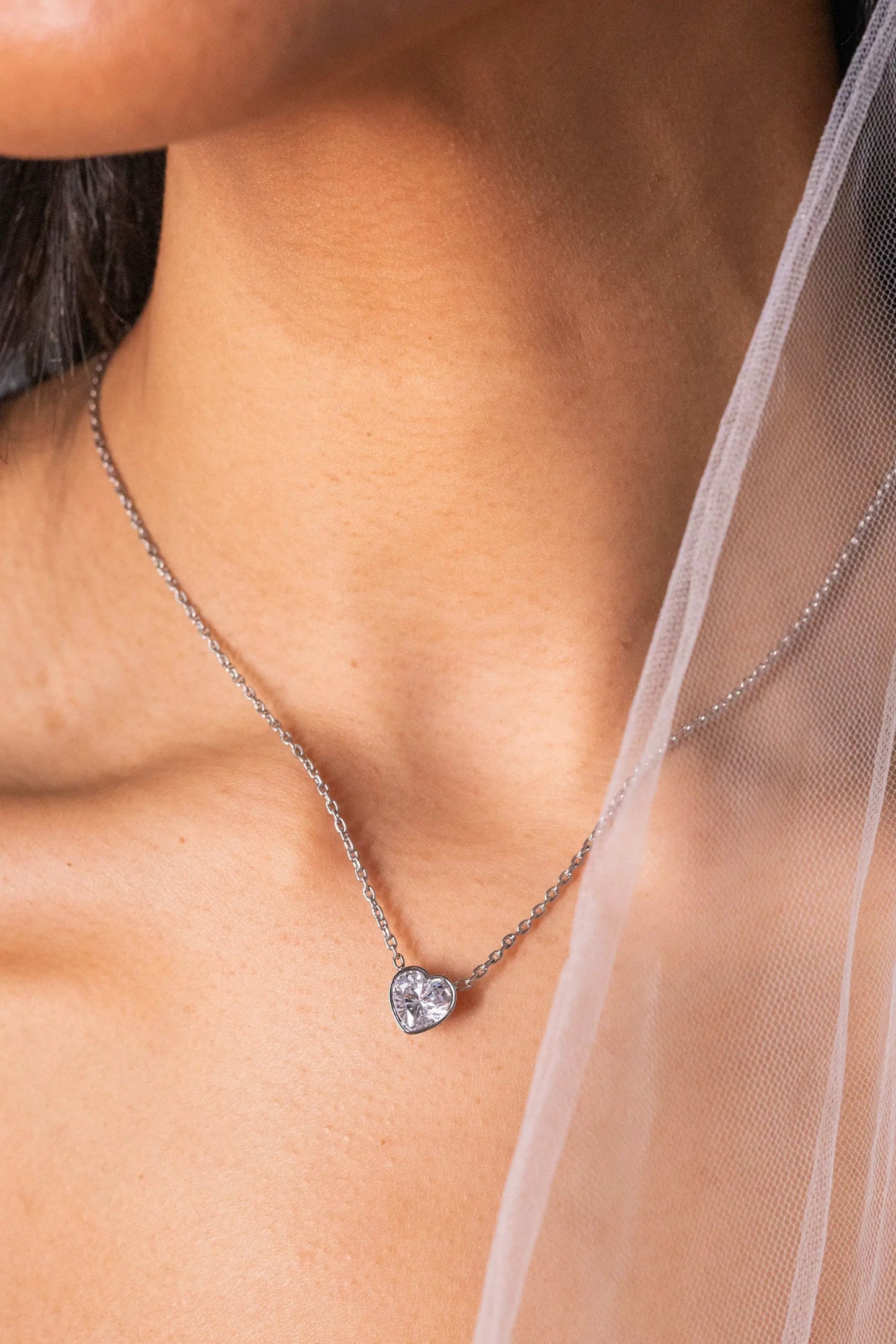 Crystal Heart Pendant Necklace by ALEX AND ANI on a silver chain with a heart crystal pendant on Tampa Home & Garden Store