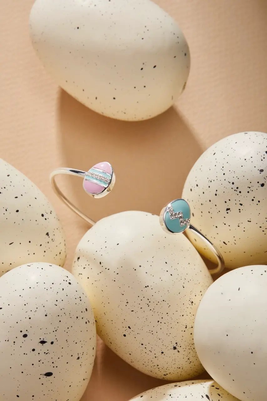 Pastel Easter Egg Flex Cuff Bracelet Blue