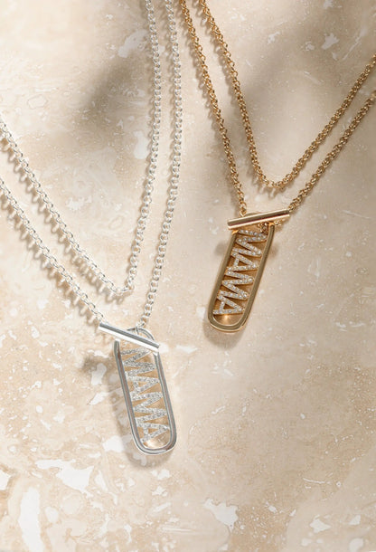 Mama Toggle Pendant Necklace for Double Wrap