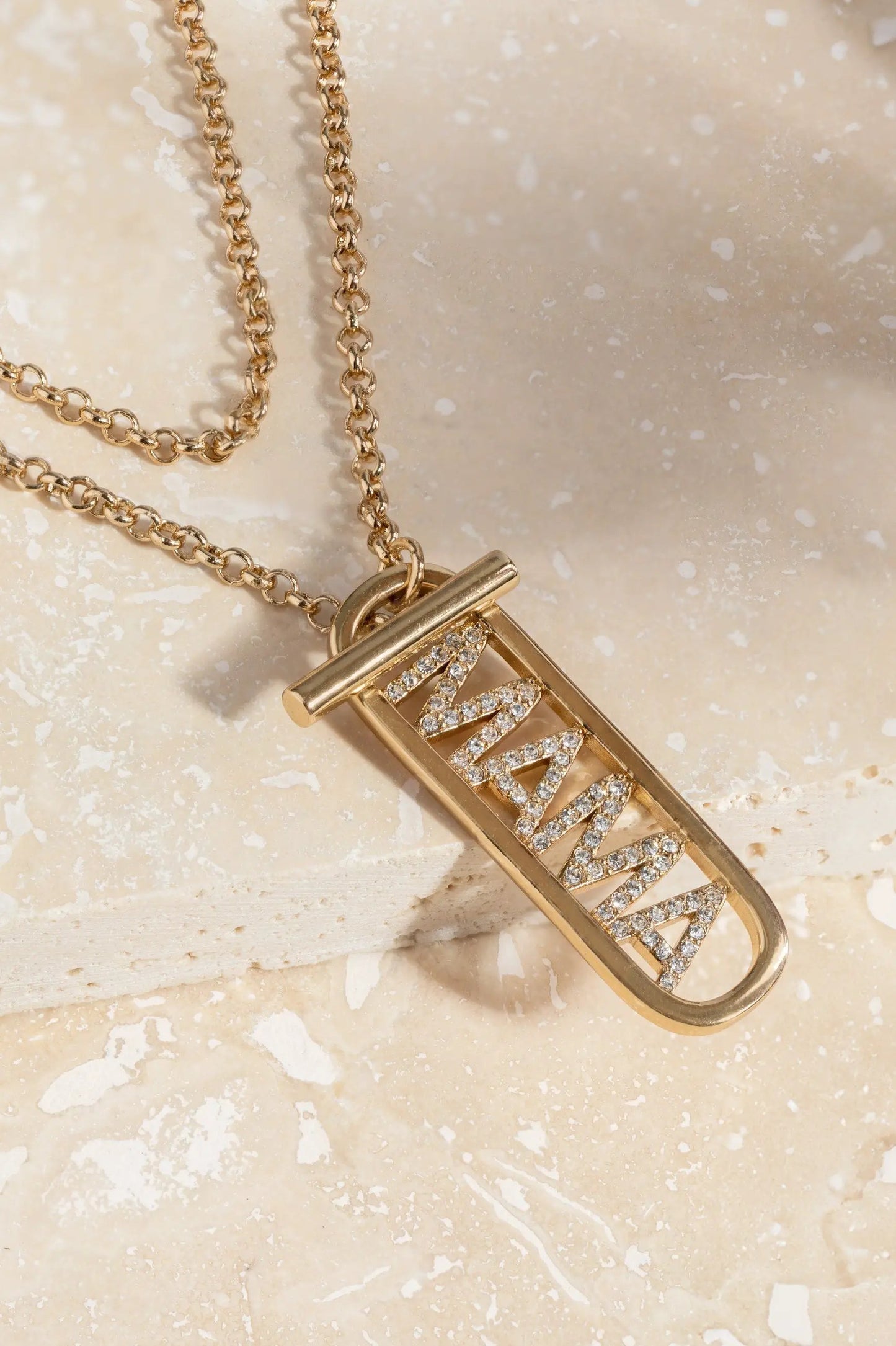 Mama Toggle Pendant Necklace for Double Wrap