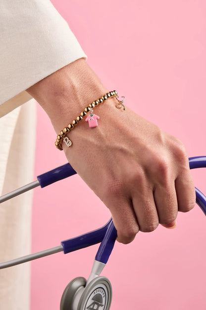 Barbie Medical Stretch Bracelet With B Logo
