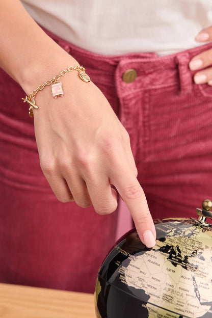 Barbie Travel Bolo Bracelet With Plane Charms