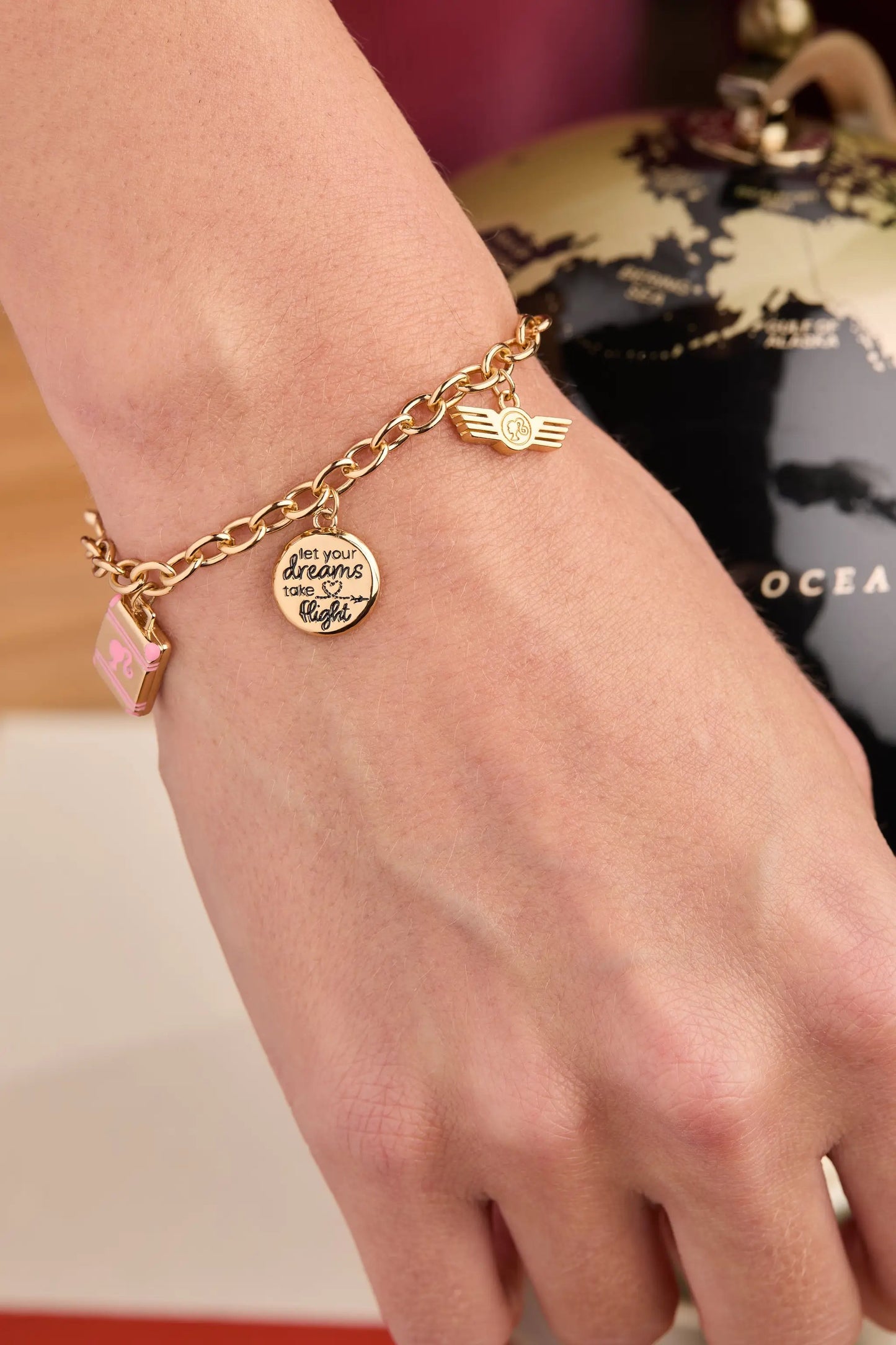Barbie Travel Bolo Bracelet With Plane Charms