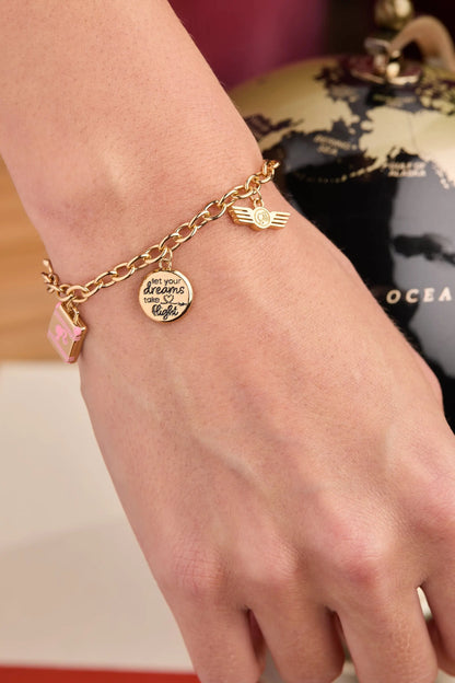 Barbie Travel Bolo Bracelet With Plane Charms