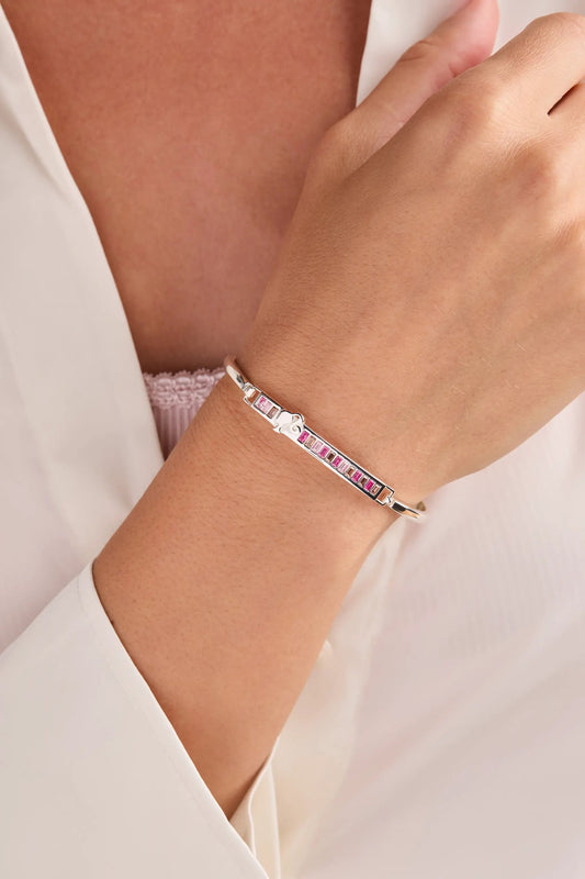 Barbie You Can Be Anything tension bangle bracelet silver with pink stones by ALEX AND ANI on Tampa Home & Garden Store