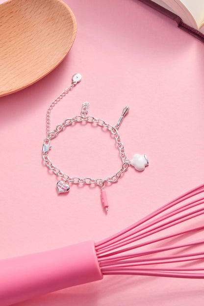 Barbie Chef Charm Bracelet with Pink Rolling Pin
