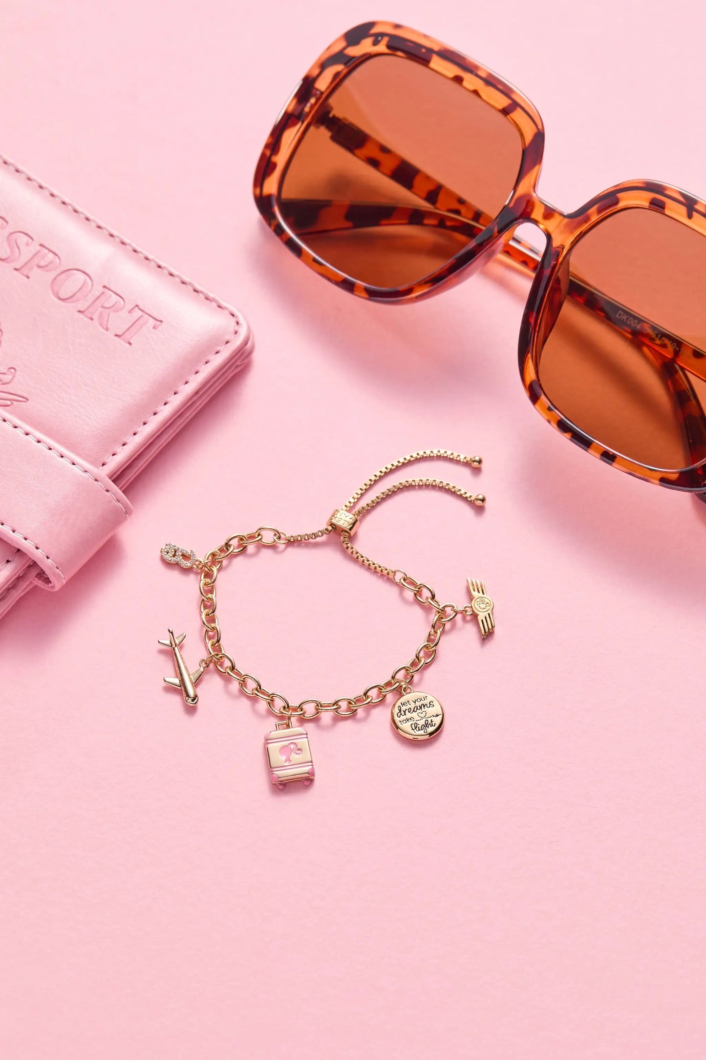 Barbie Travel Bolo Bracelet With Plane Charms