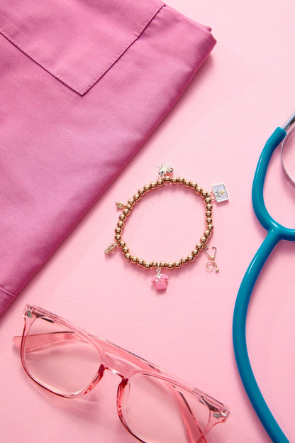 Barbie Medical Stretch Bracelet With B Logo