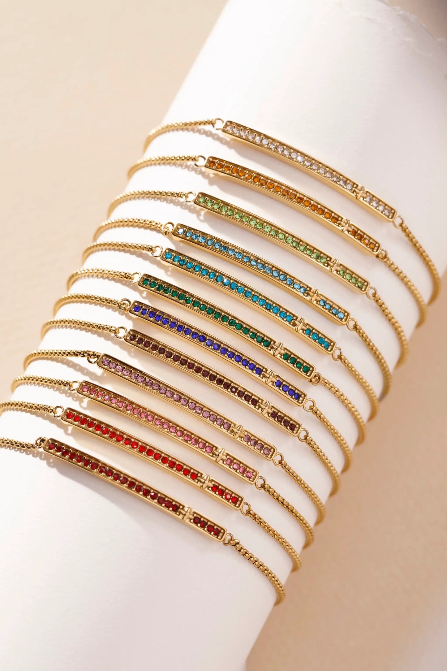 May Birthstone Pave Bolo Bracelet with Emerald