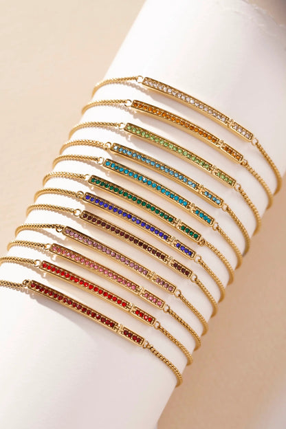 March Everyday Birthstone Pave Bolo Bracelet by Alex and Ani gold-tone pave stones on Tampa Home & Garden Store