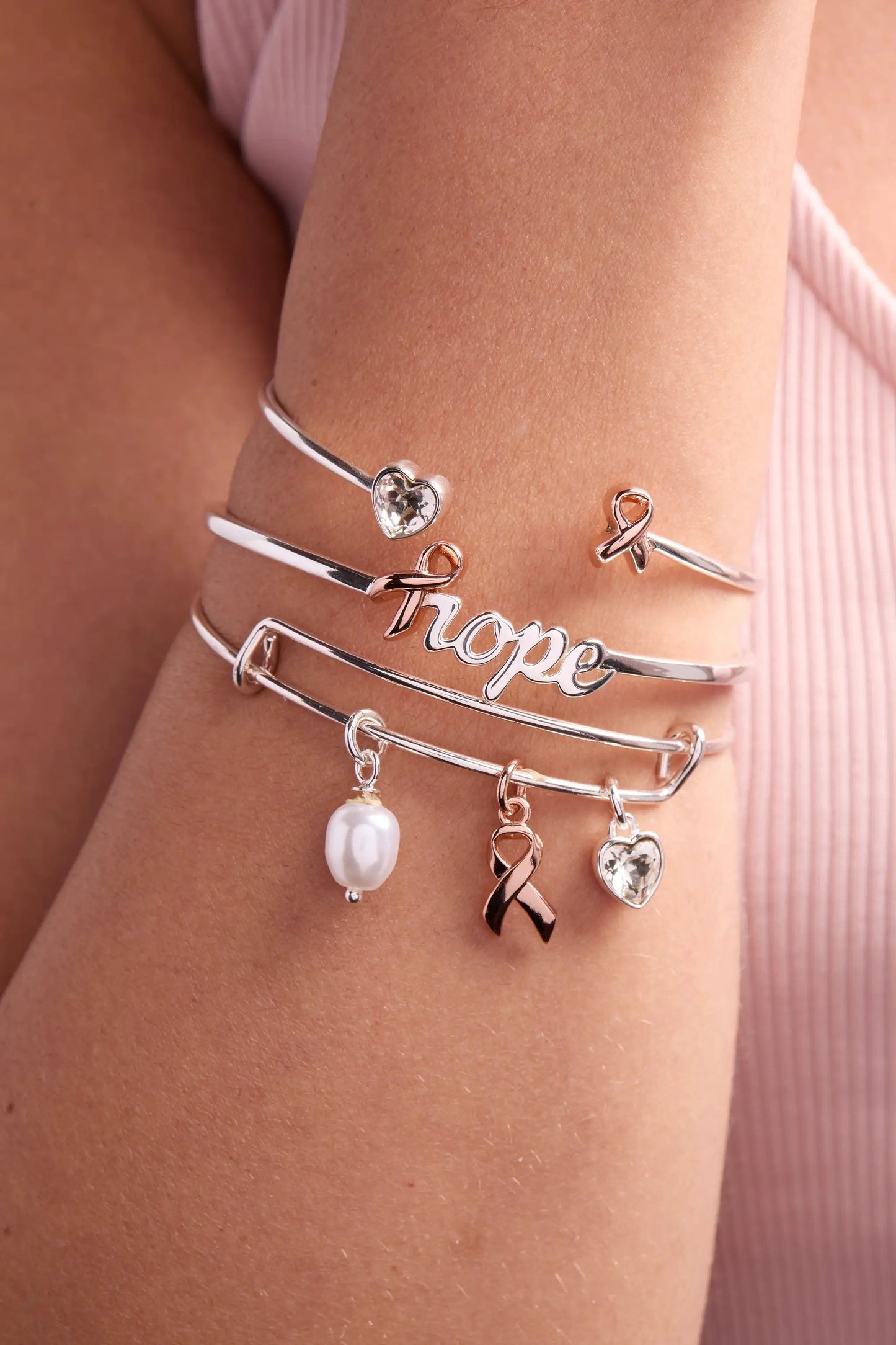 Breast Cancer Awareness Pink Ribbon Flex Cuff