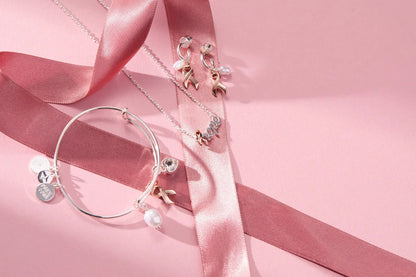 Hope Breast Cancer Awareness Pink Ribbon Necklace