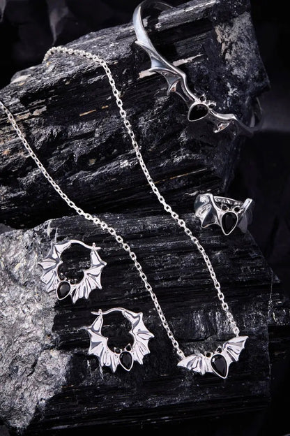 Crystal Bat Ring and bat-wing jewelry set in silver-tone by ALEX AND ANI on Tampa Home & Garden Store