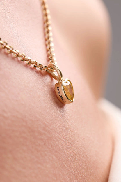 Balance Heart Birthstone Charm for November