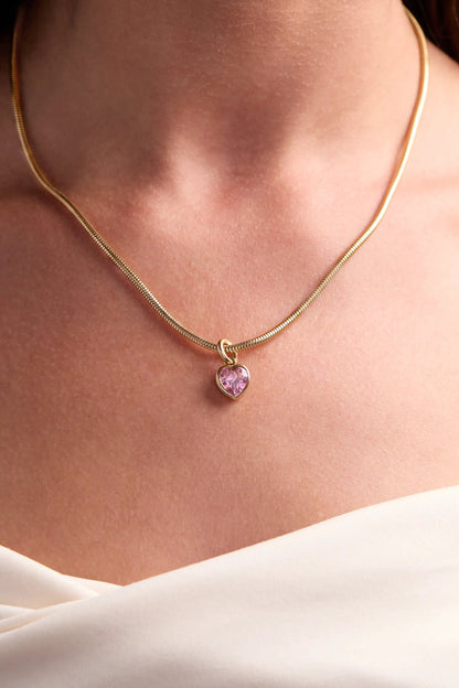 October Serenity Heart Birthstone Charm Bracelet