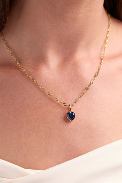 September Protection Heart Birthstone Charm
