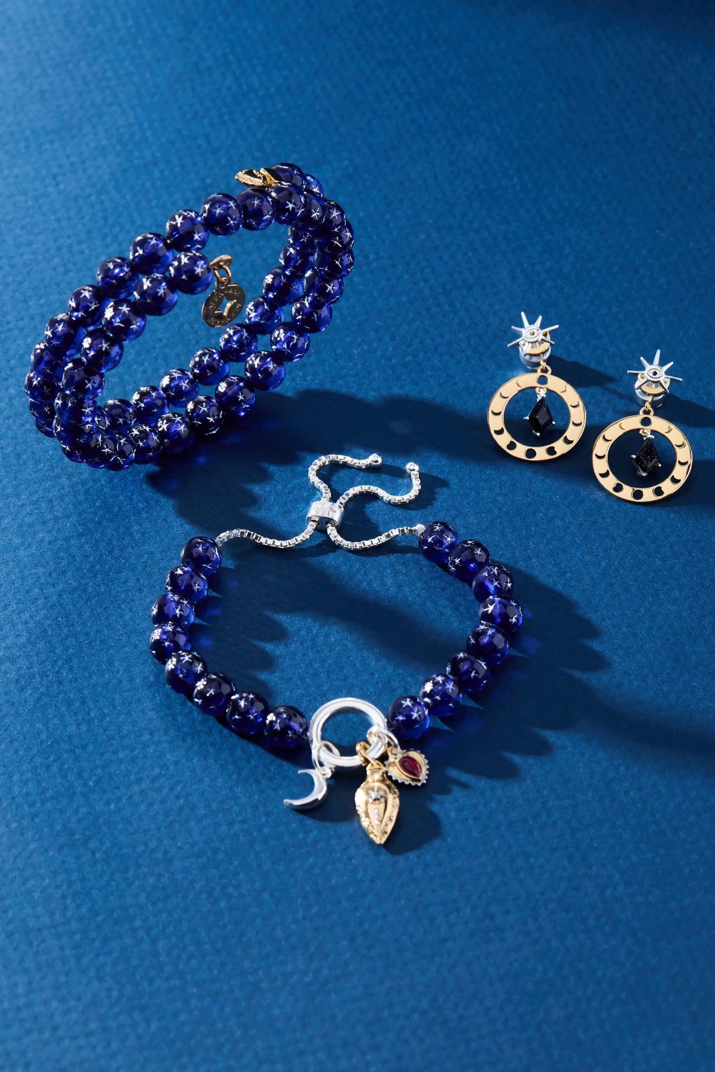 Moon Magic Beaded Wrap Bracelet with Star Beads