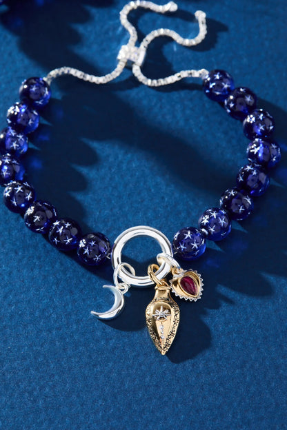 Moon Magic Beaded Charm Bolo Adjustable Bracelet